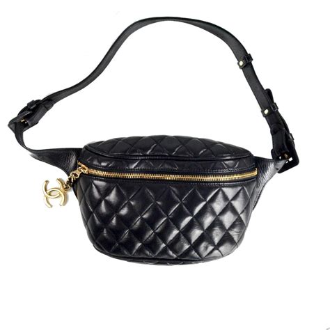 chanel black fanny pack|chanel waist bag vintage.